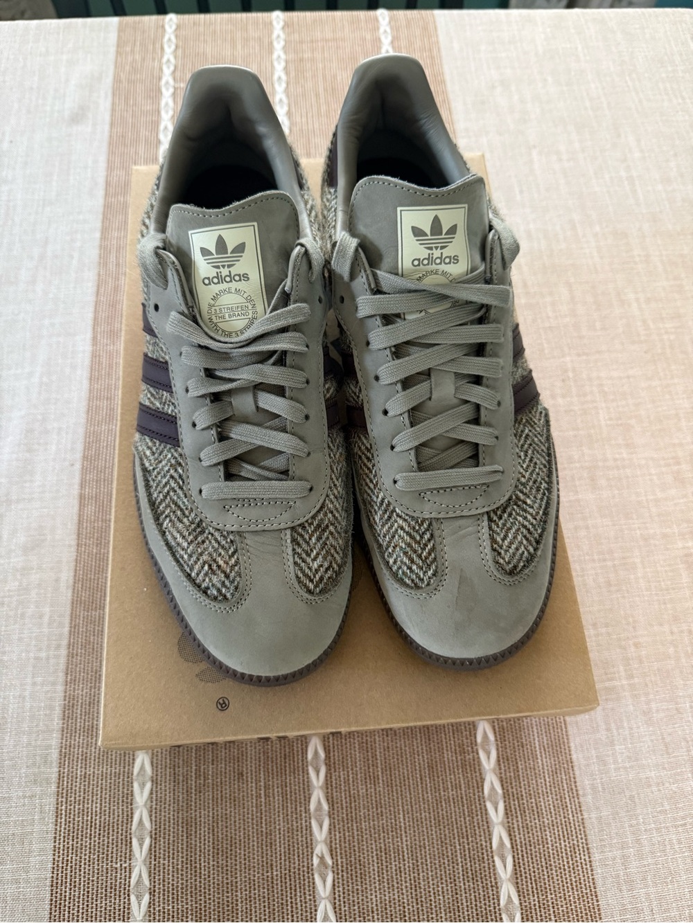 adidas Men’s Samba OG Wonder Beige Tweed & Suede Sneakers